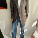 Two toned blazer in dusty brown tones