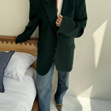 Deep green heavy wool blazer