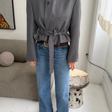 Belted blazer in Blue speckered