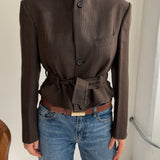 Brown Speckered Belted blazer