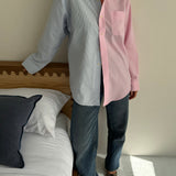 Two toned shirt in pink and blue