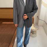 Contrasted blazer in light grey pinstriped and dark grey (Express shipping)