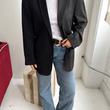 Contrasted blazer in grey and dark grey (Express shipping)