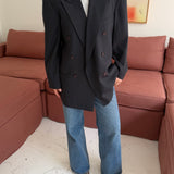 Pinstriped double-breasted Armani blazer