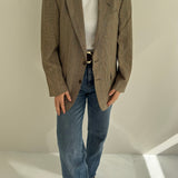 Vintage checkered Burberry blazer in brown tones