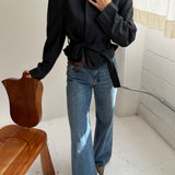 Blue speckered Belted blazer