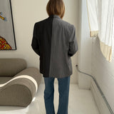 Contrasted blazer in dark grey pinstriped and grey pinstriped  (Express shipping)