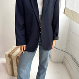 Contrasted blazer in navy and blue checkered (Express shipping)