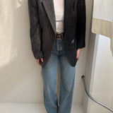 Grey tweed contrasted blazer