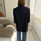 Long boxy blazer in Navy blue