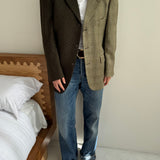 Contrasted blazer in green tones