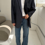 Contrasted blazer in blue pinstriped and speckered (Express shipping)