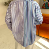 Contrasted shirt in Purple and blue