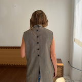 Stunning button back vest in plaid