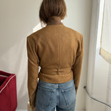 Belted blazer in caramel