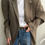 Contrasted blazer in dusty green/grey tones