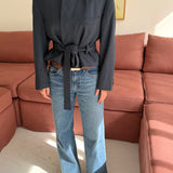 Belted blazer in Blue