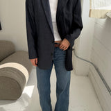Contrasted blazer in blue pinstriped and speckered (Express shipping)