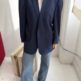 Button back blazer in Blue