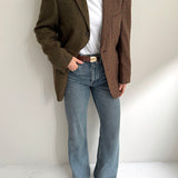 Stunning Green and brown toned tweed contrasted blazer