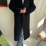 Heavy wool single breasted black coat