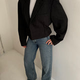 Dark toned cinched cropped blazer