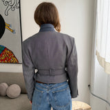 Belted blazer in Blue speckered