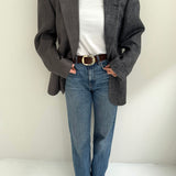 Silk grey and brown contrasted blazer