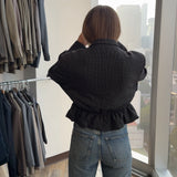 Dark cinched cropped blazer