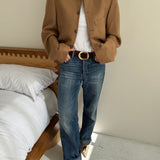 Caramel herringbone bomber