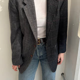 Grey tweed contrasted blazer