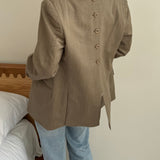 Cold beige button back blazer