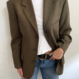 Green solid and speckered contrasted blazer