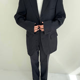 Dark blue pinstriped suit Dior suit