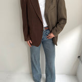 Contrasted blazer in brown tones