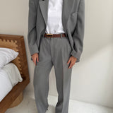 Pale stone grey suit