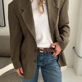 Black and yellow pattern blazer