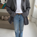 Grey pinstriped Dior blazer