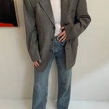 Contrasted blazer in grey pinstripe