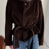 Belted blazer in Brown Corduroy