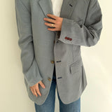 Baby blue contrasted blazer