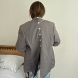 Grey button back blazer