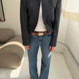 Speckered blue bomber jacket