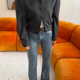 Bomber jacket in structured Black and grey