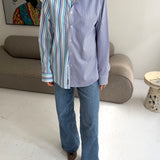 Blue toned contrasted shirt