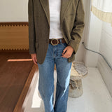 1970s herringbone blazer on thick wool