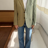 Contrasted blazer in Mint green and checkered yellow (Express shipping)