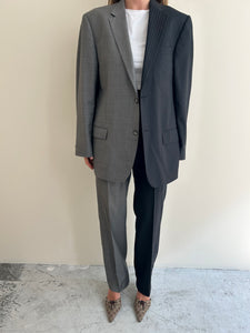 Grey and dark grey pinstriped contrasted suit