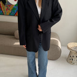 Beautiful black vintage Armani blazer with grey pinstripes