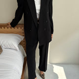 Black double breasted suit